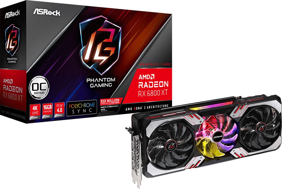 Karta graficzna ASRock Radeon RX 6800 XT Phantom Gaming D OC 16GB GDDR6 (RX6800XT PGD 16GO)