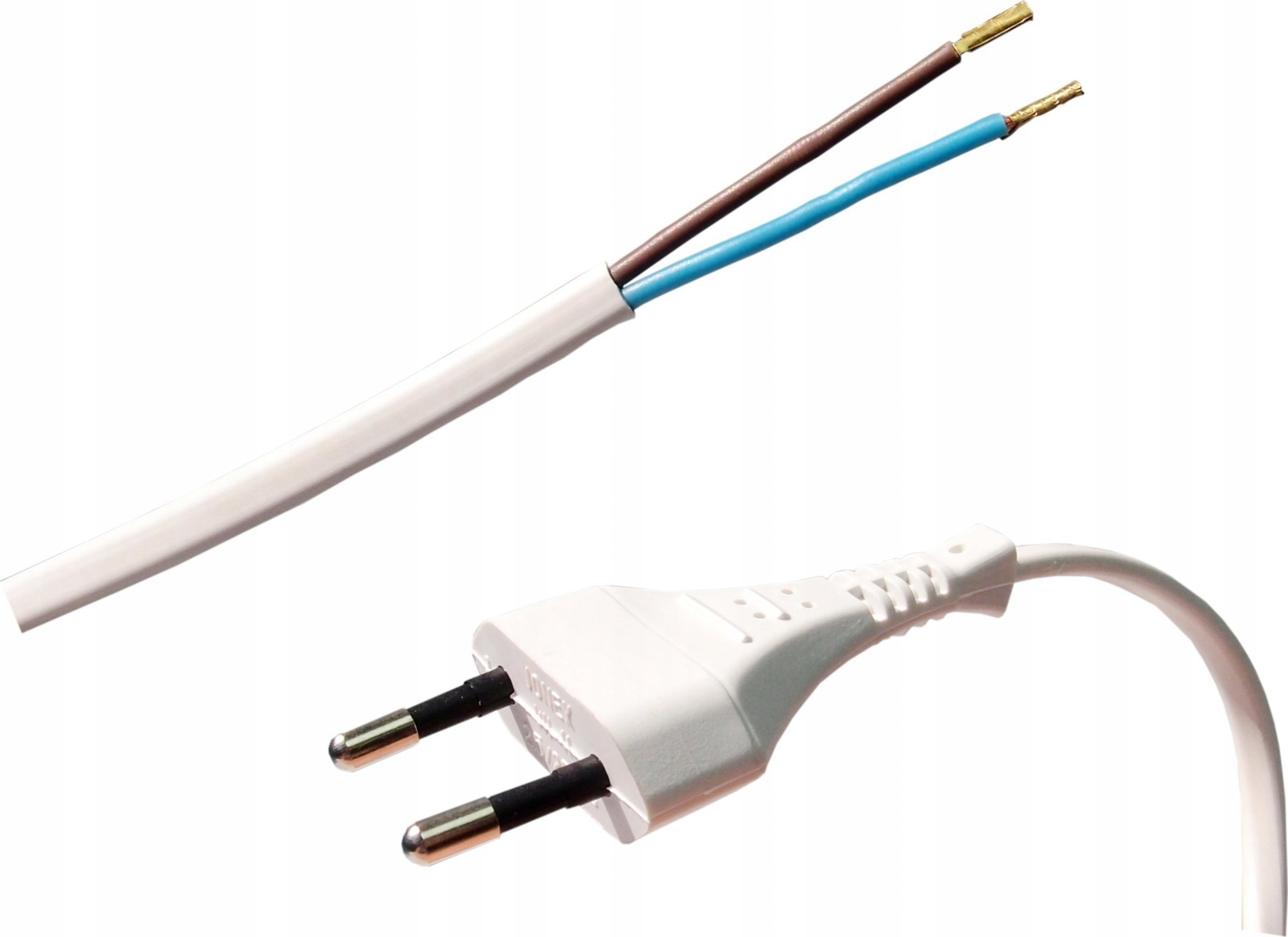 Jonex Przewód przyłączeniowy z wtyczką płaską WJ-11 b/u 3m H03VVH2-F 2x0,75 biały