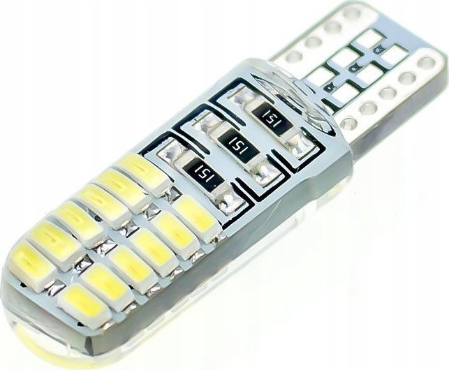 SKLEPLEDY ŻARÓWKA LED W5W T10 POSTOJÓWKI 24 LED SILICON MOC