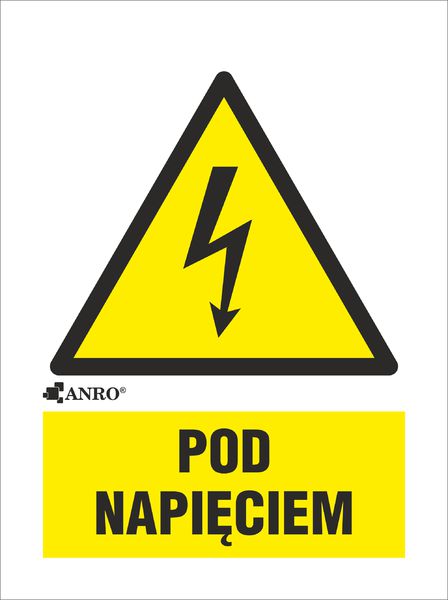 ANRO Tabliczka ostrzegawcza Pod napięciem 148 x 210mm (2EOA/Q4/F)