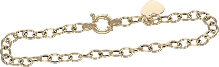 Lovrin Złota bransoletka 585 elementowa z sercem 2,5g