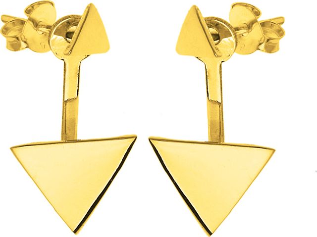 Lovrin KOLCZYKI SREBRNE 925 TRIBAL POZŁACANE 14k TRÓJKĄTY