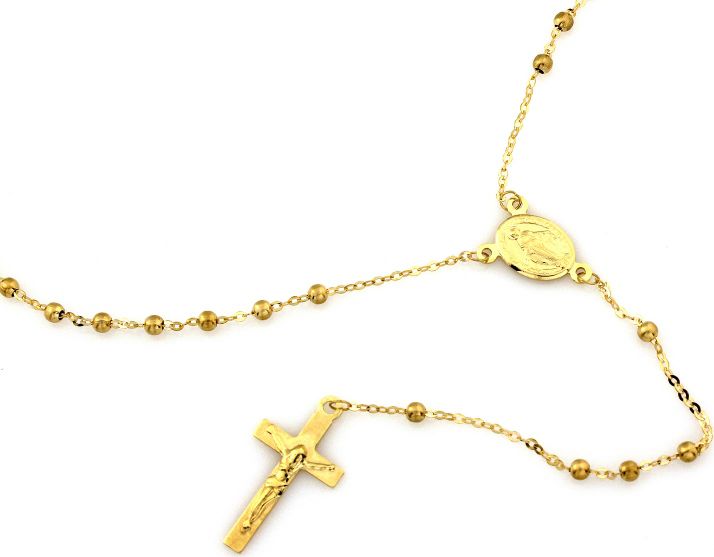 Lovrin Złoty naszyjnik 585 różaniec kuleczki krzyż 2,36 g