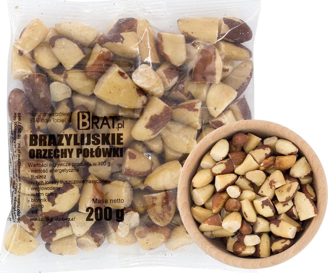 Brat ORZECHY BRAZYLIJSKIE 200g POŁÓWKI kawałki