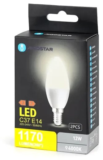 Żarówka LED C37 12W 4000K 1170lm E14 2pcs
