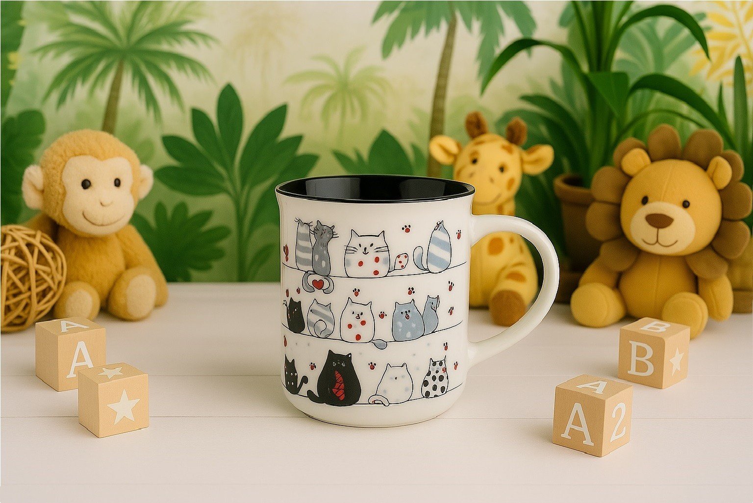 Kubek porcelanowy 330 ml Tomi Kotki Łapki