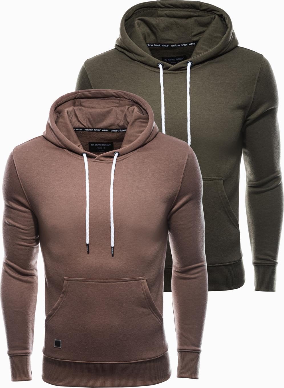 Ombre Zestaw bluz męskich z kapturem BASIC - mix 2-pak V3 Z35 M