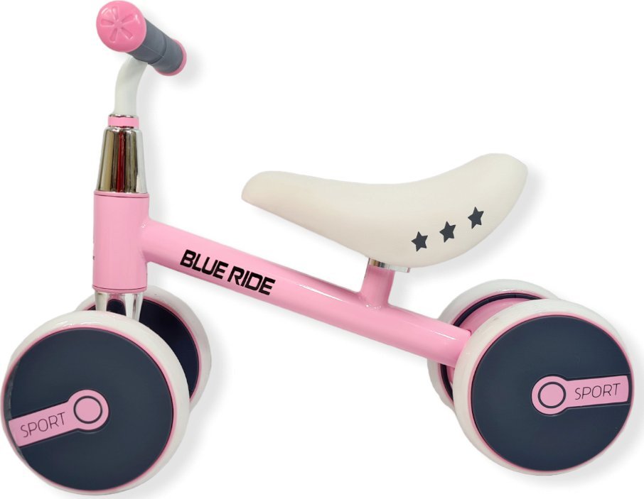 Blue Ride Rowerek biegowy jeździk pchacz dla dzieci 4kołowy 1002 różowy