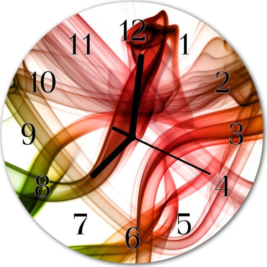 Tulup Zegar na szkle na ścianę Okrągły Abstrakcja Sztuka fi 30 cm 50182563