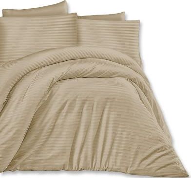 Darymex Pościel satyna bawełniana CIZGILI LIGHT BROWN/140x200+1posz. 70x80 EXCLUSIVE