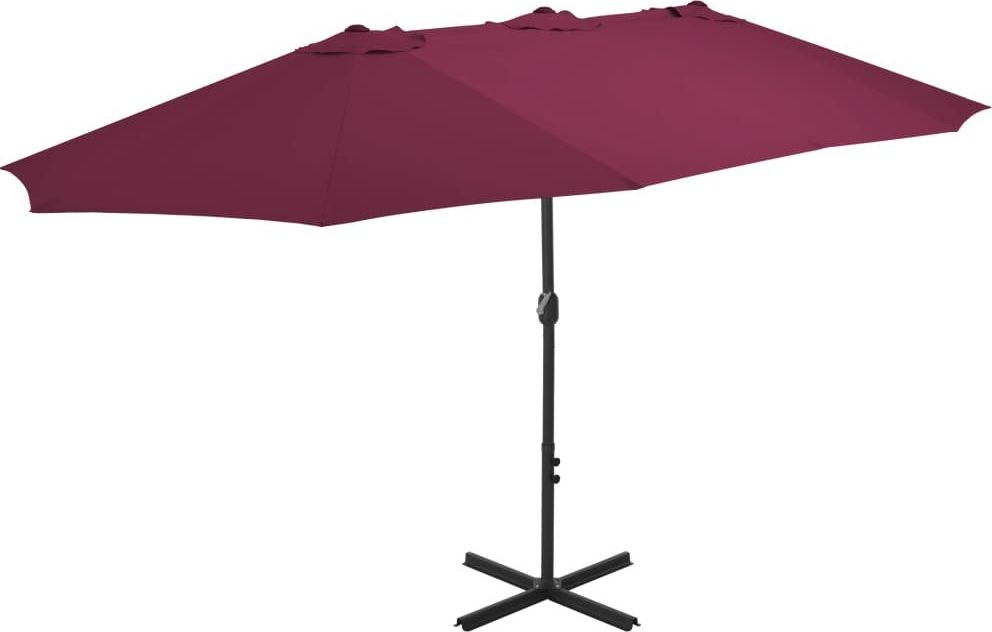 vidaXL Parasol ogrodowy na słupku aluminiowym, 460 x 270 cm, bordowy