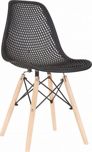 Mufart Zestaw 4 krzeseł czarnych do salonu, gabinetu lub jadalni ARNO - Czarne