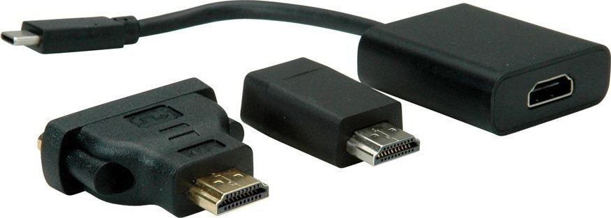 Adapter USB Value VALUE Beeldscherm Adapter USB typu C - VGA + HDMI + DVI