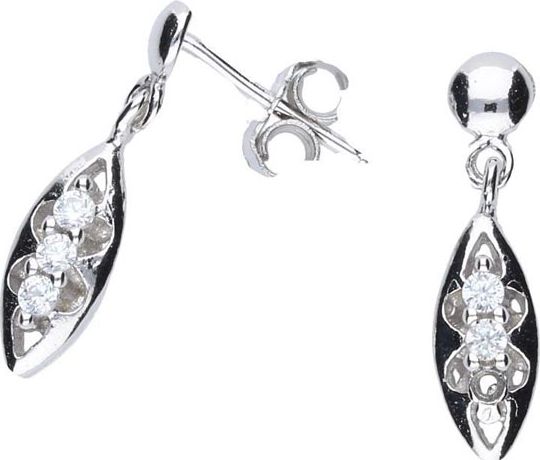 Lovrin Srebrne kolczyki 925 Ażurowe z cyrkoniami 1,62g