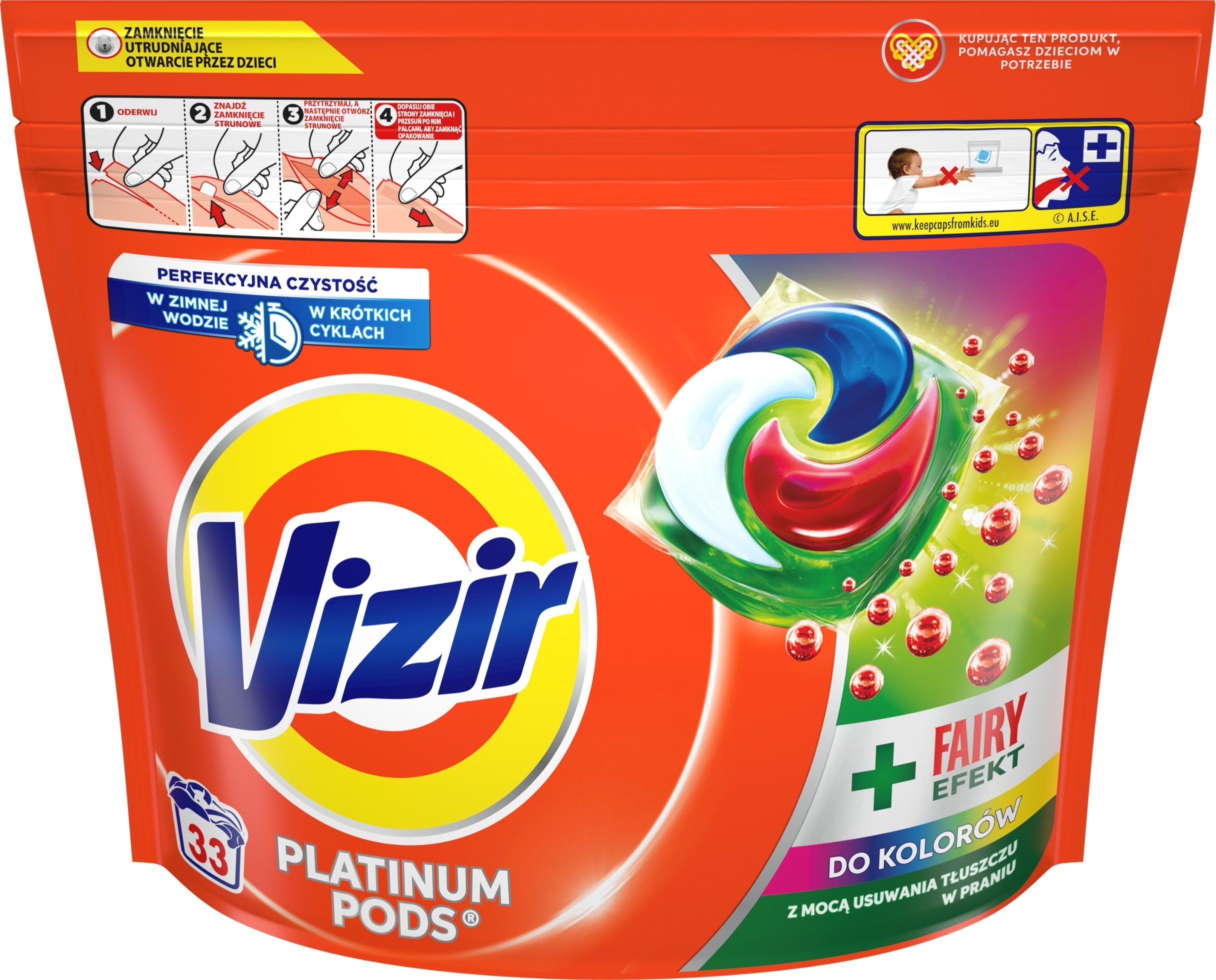 Vizir Kapsułki Platinum Pods Fairy Efekt Kolor 33 szt.