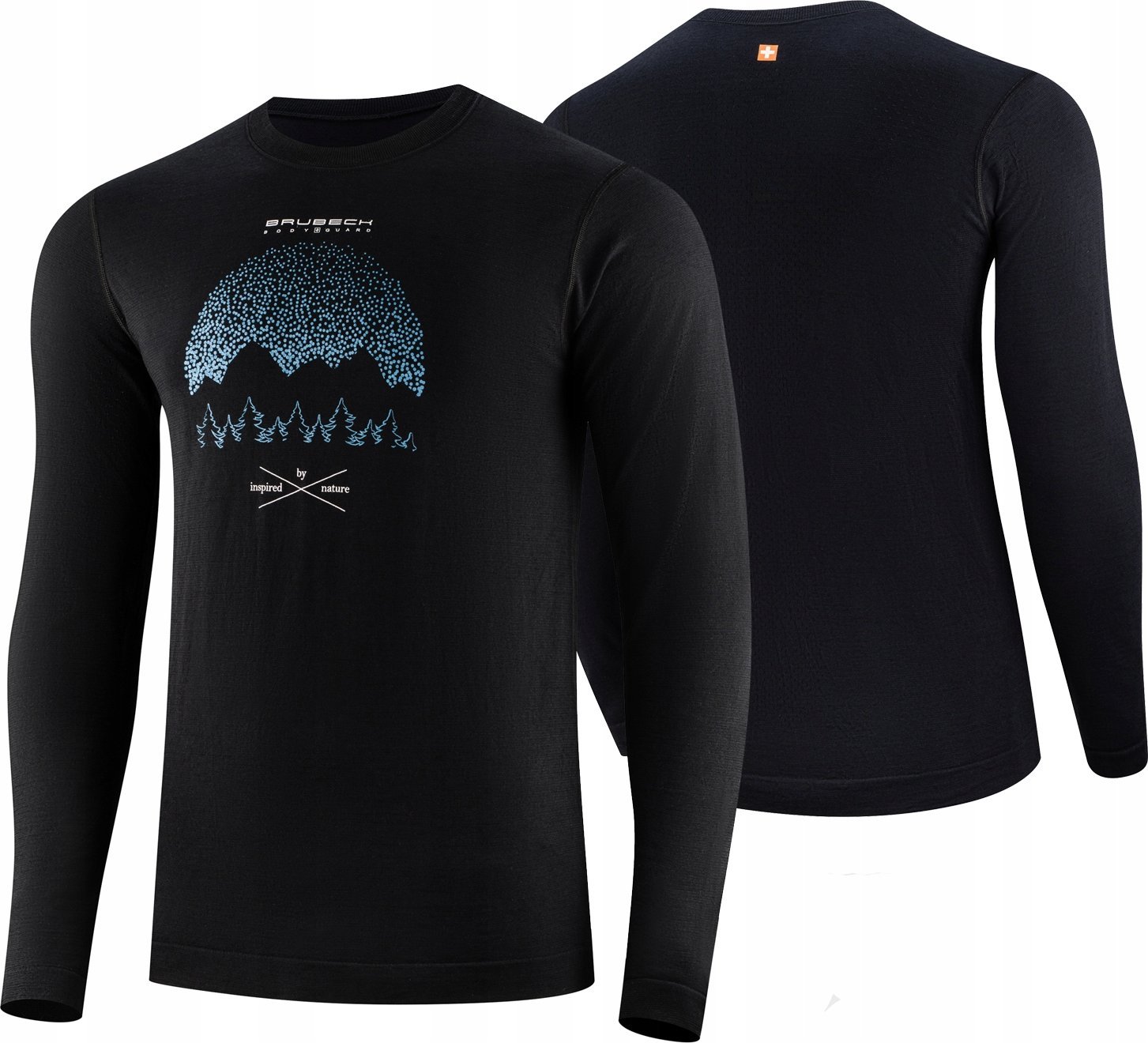 Brubeck LS1414M Koszulka męska z długim rękawem OUTDOOR WOOL PRO czarny XL - GÓRY 14