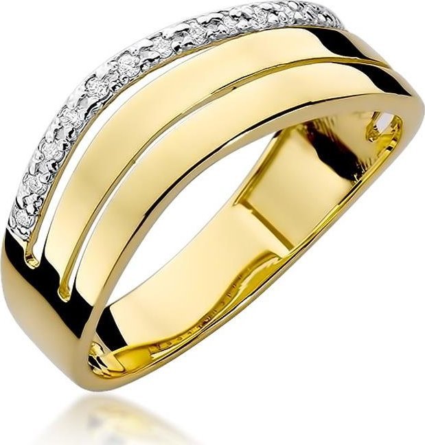 Best Diamonds złoty pierścionek z brylantem 0.09ct 13
