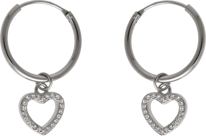 Lovrin Srebrne kolczyki 925 koła z sercem 2,3 g cyrkonia
