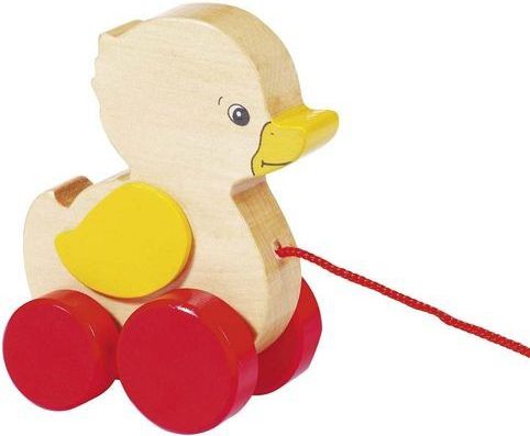 Goki Drewniana zabawka na sznurku, kaczka (54993)