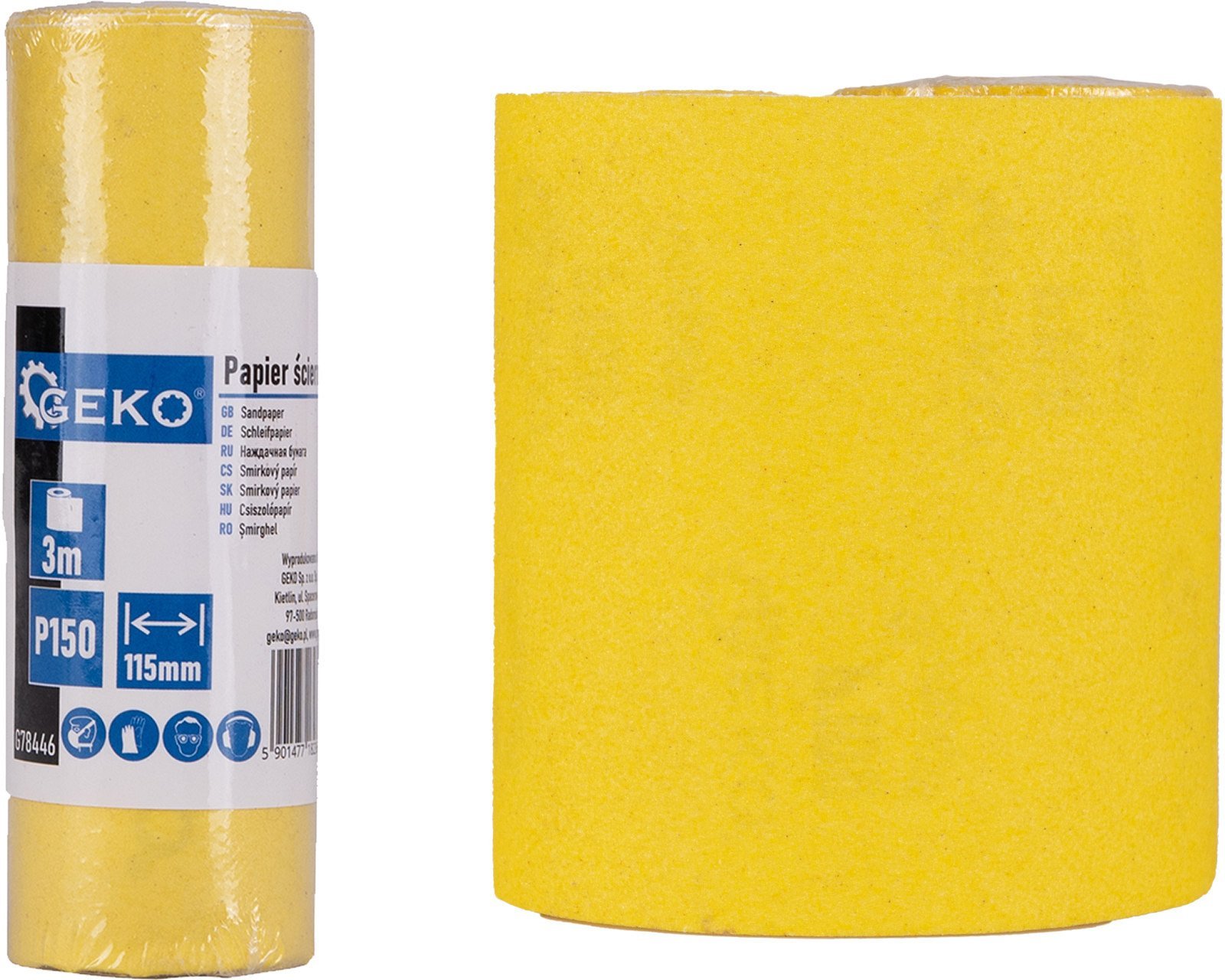Geko Papier ścierny – rolka 115mm x 3m P150 (100)