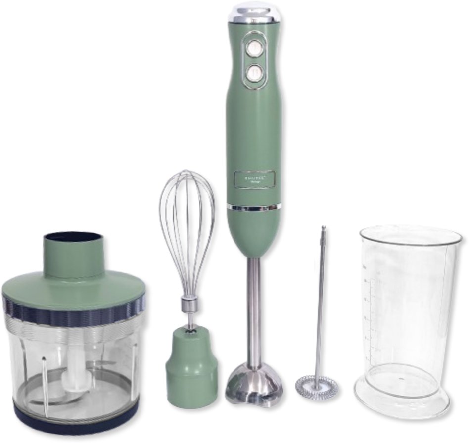 Blender ręczny 4w1 - SMUKEE Vintage 700W Oliwkowy