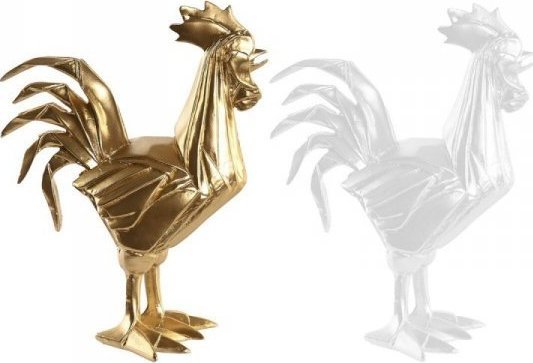 DKD Home Decor Figurka Dekoracyjna DKD Home Decor Złoty Biały Żywica Kogut (16 x 9,5 x 20,7 cm) (2 Sztuk)