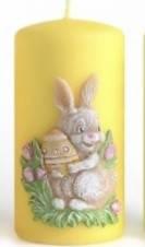 Affek Design Świeca ZAJĄCZEK walec mały 7x10cm żółta