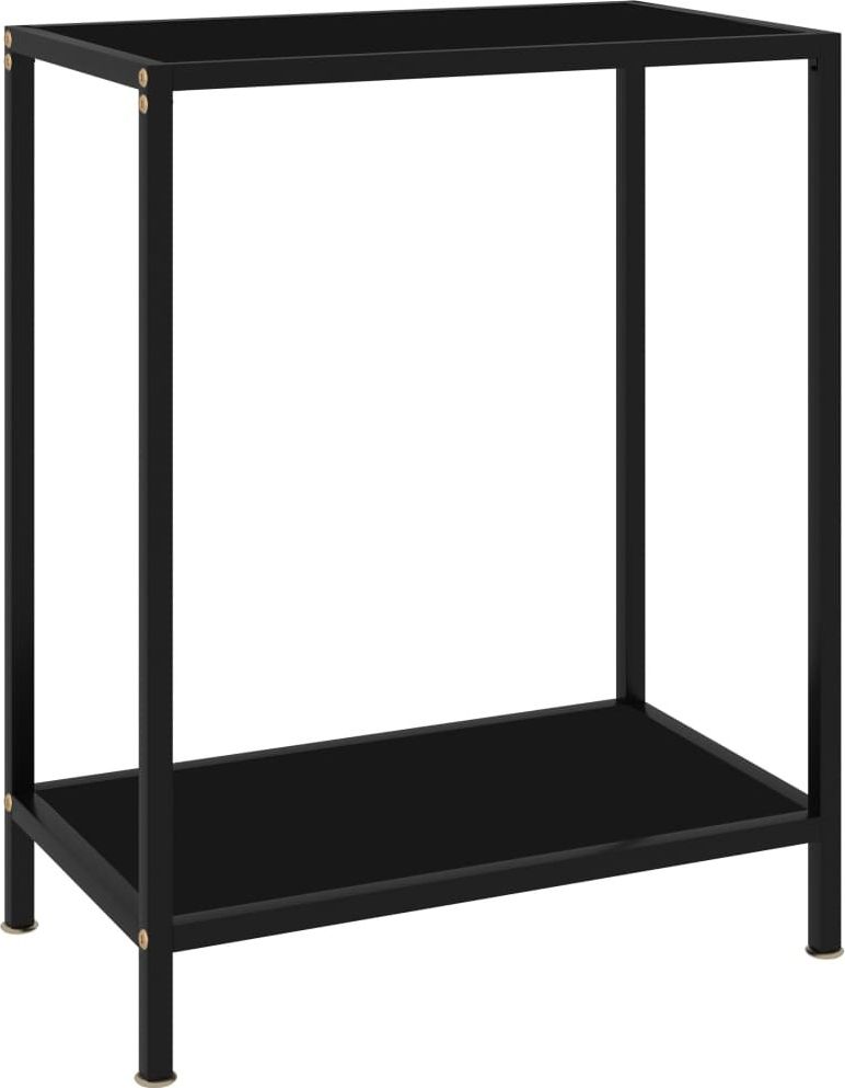vidaXL Stolik konsolowy czarny 60x35x75cm szkło hartowane VidaXL