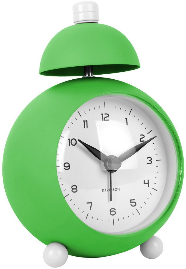 Budzik Karlsson Chaplin KA5979BG zielony okrągły .