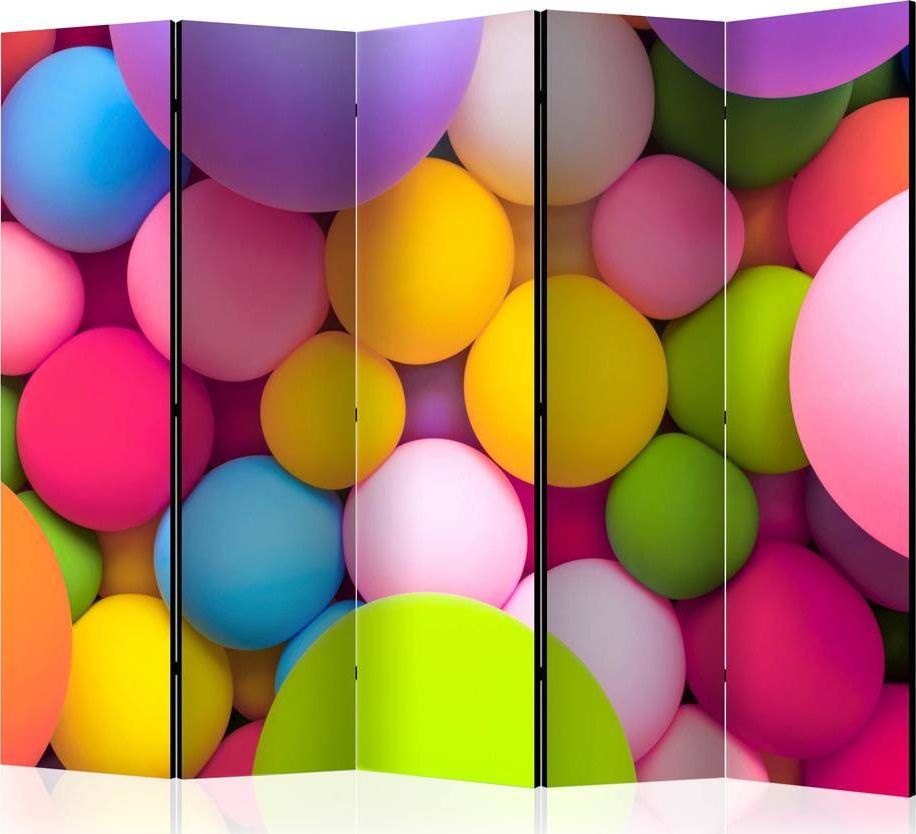 Artgeist Parawan 5-częściowy - Kolorowe kulki II [Room Dividers] uniwersalny