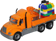 Polesie "Majka" samochód z podnośnikiem + klocki w siatce - 55606 POLESIE