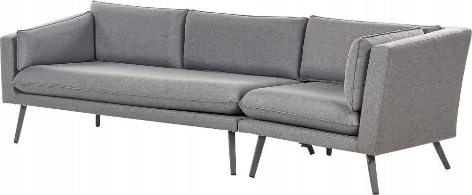 Beliani Narożnik Sofa prawostronna dla 3 osób Prawostronny Tkanina Szary LORETELLO