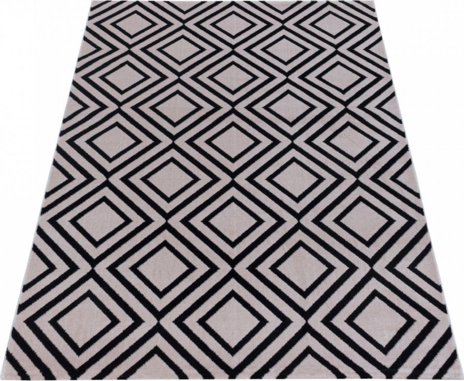 Ayyildiz Hali Dywan do salonu KWADRO Różowy COSTARICA Prostokąt 140x200 cm