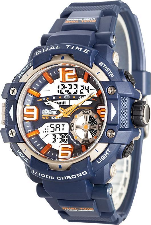 Zegarek Oceanic Oceanic Duży zegarek sportowy, wielofunkcyjny, wzór militarny, stymulator ćwiczeń , WR 100 m