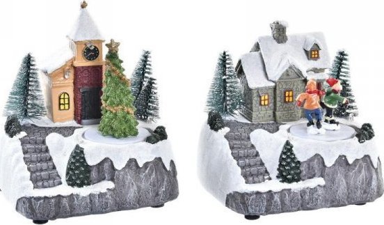 DKD Home Decor Figurka Dekoracyjna DKD Home Decor Światło LED Żywica Muzyczne (2 Sztuk) (11 x 10 x 13 cm)