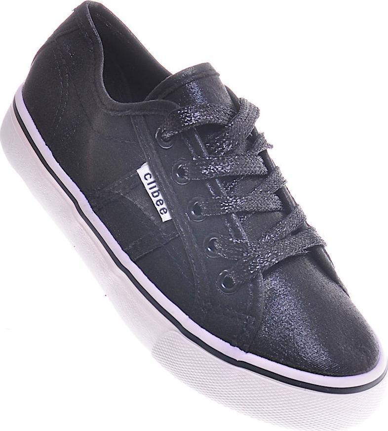 Pantofelek24 Sznurowane czarne trampki slip on /B5-1 11711 T191/ 35