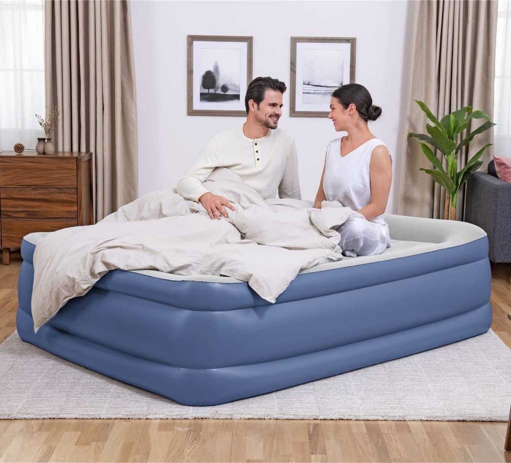 Bestway Dmuchane łóżko Tritech, 2-os., 203x152x56 cm, niebiesko-szare