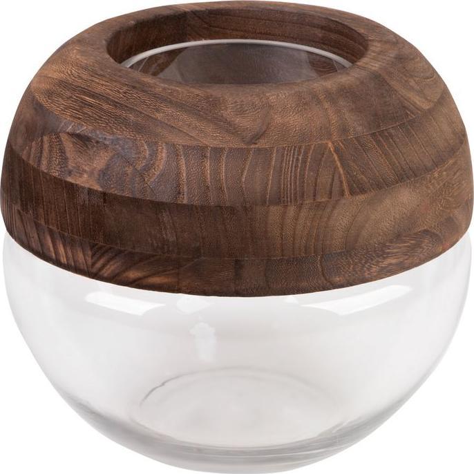 Eurofirany SZKLANY WAZON DEKORACYJNY GRACE1 (08) (FI) 25X23 CM BIAŁY