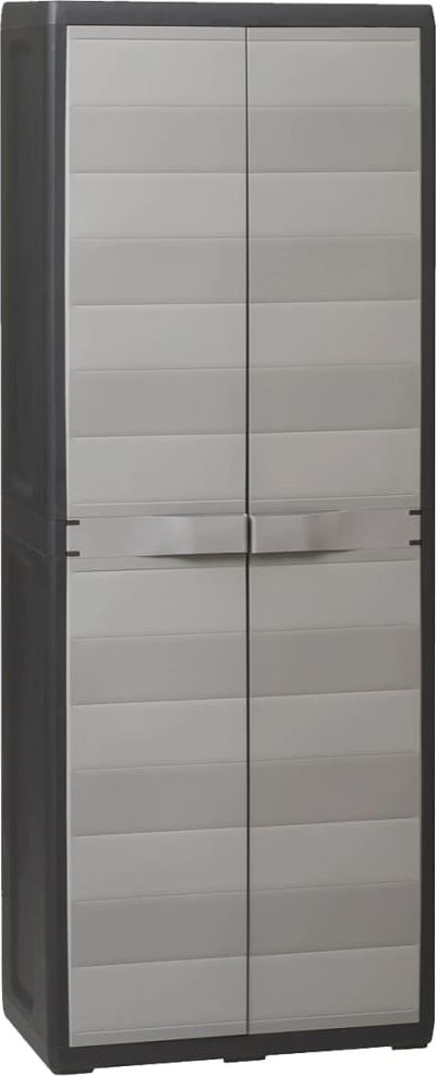 Szafa ogrodowa vidaXL z 3 półkami 65x38x171 cm czarno-szara 43703