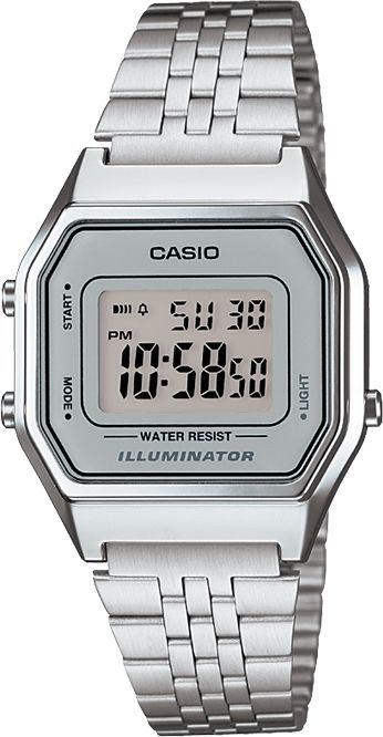 Zegarek Casio Zegarek damski Retro srebrny (LA680WEA-7EF)