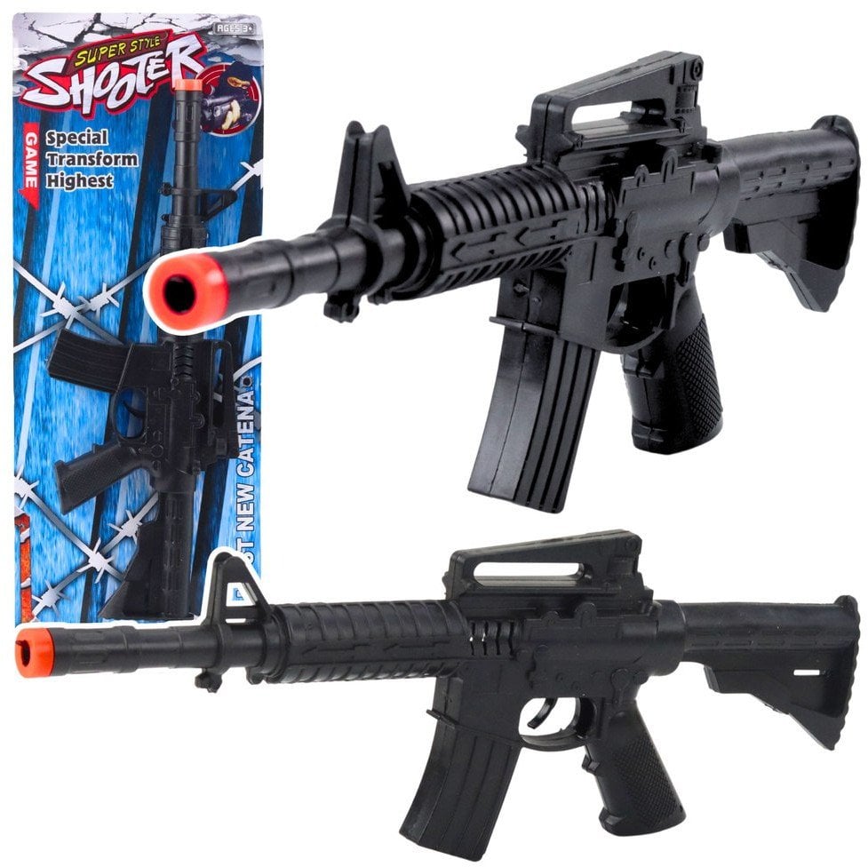 Karabin Zabawkowy Mechaniczny Dźwięk Strzałów Czarny 32cm EDUKAMP