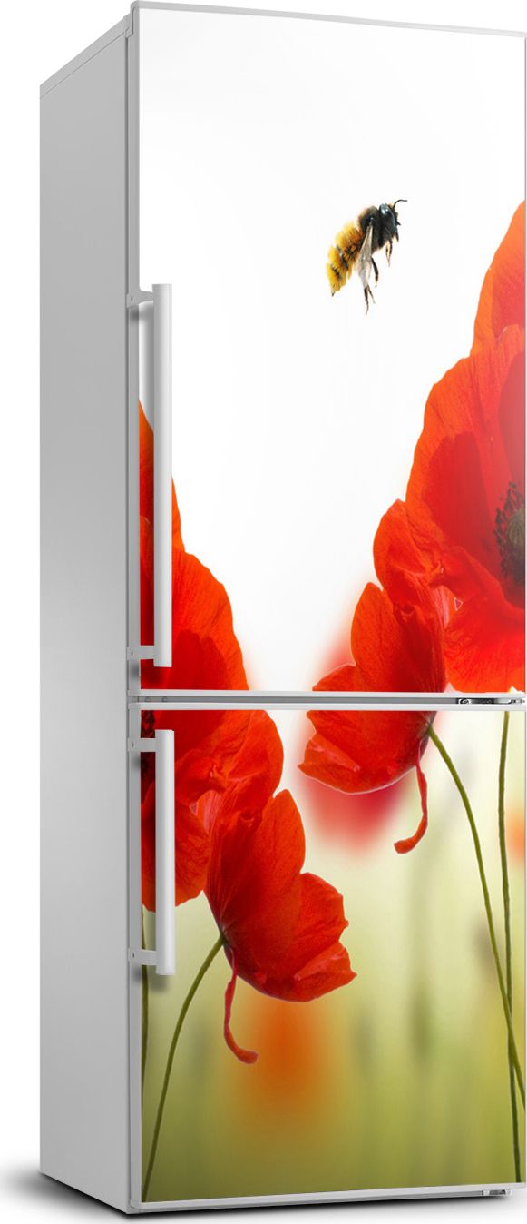 Tulup Naklejka samoprzylepna na lodówkę 60x180 cm Polne maki