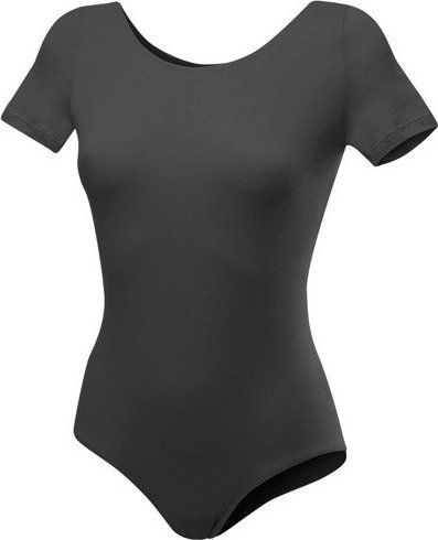 RENNWEAR Body treningowe gimnastyczne z krótkim rękawem B100K grafitowy 104 cm