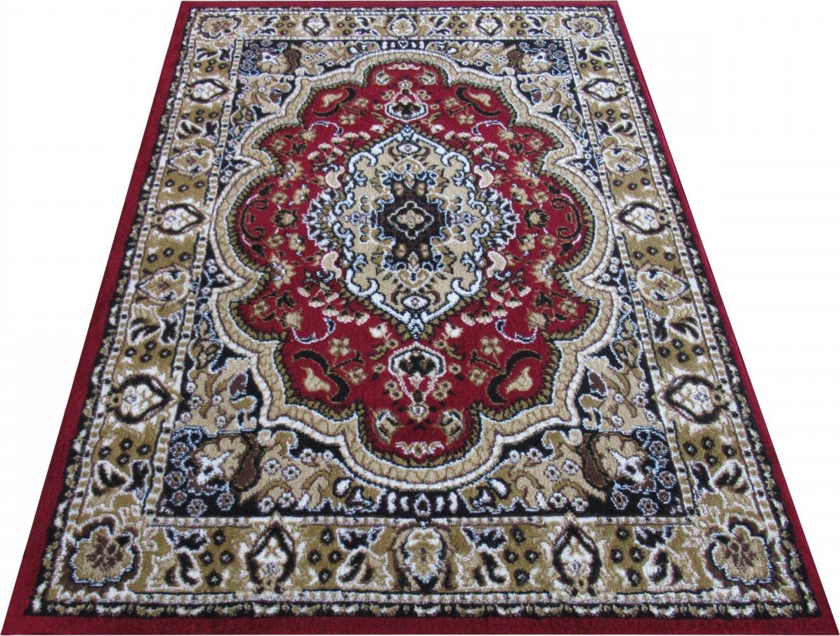 Dywany TURPOL Dywan do salonu Medallion BCF Alfa 06 Czerwony 250x350 cm
