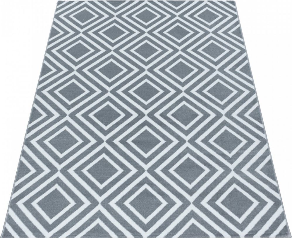 Ayyildiz Hali Dywan do salonu KWADRO Szary COSTARICA Prostokąt 140x200 cm
