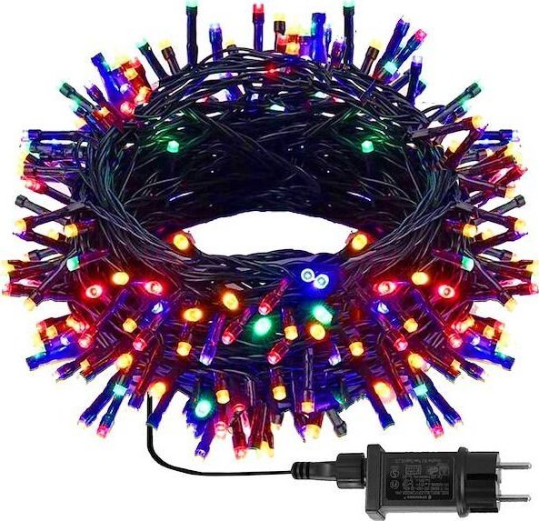 Lampki choinkowe Springos Lampki choinkowe 500 led multikolor 27,5 m 8 funkcji świecenia, oświetlenie świąteczne IP44 UNIWERSALNY