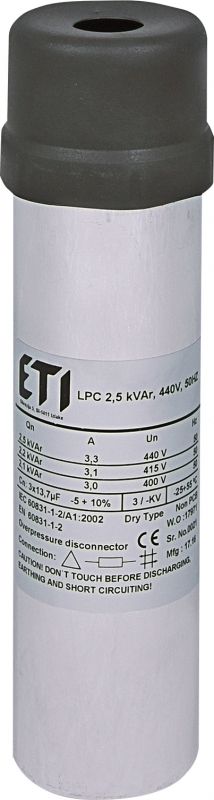 Eti-Polam Kondensator LPC 25 kVAr 440V 50Hz (004656710)