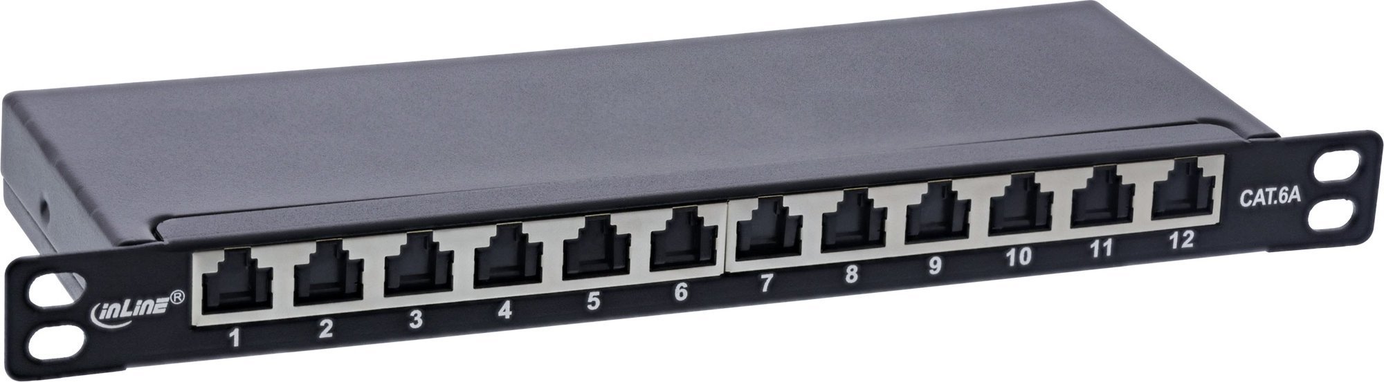 InLine InLine® 10" patch panel Cat.6A 0.5U 12-port, with dust protection, black