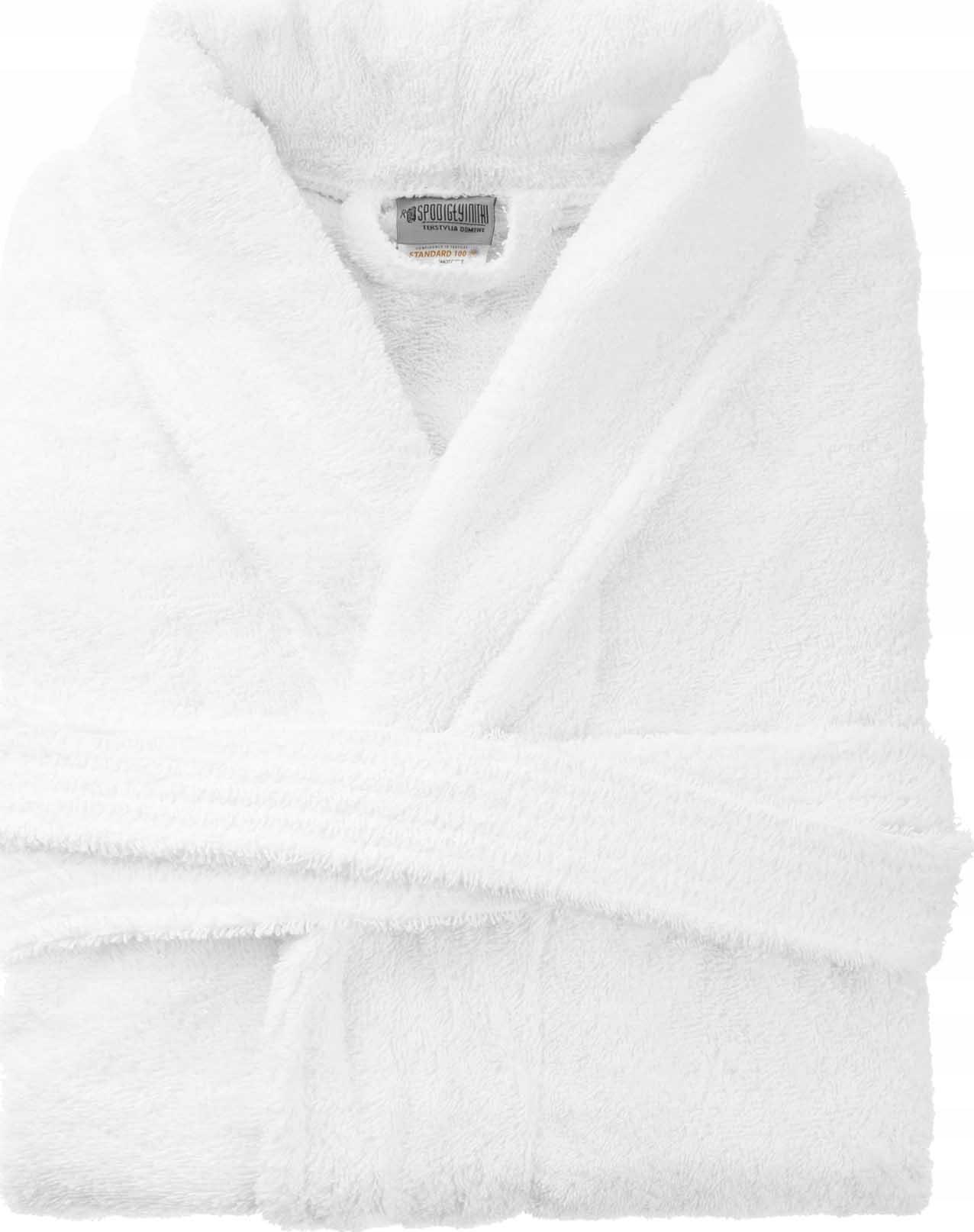 Spod Igły i Nitki MĘSKI SZLAFROK BAWEŁNIANY HOTELOWY BIAŁY XXL