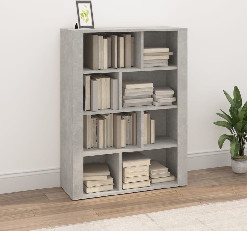 vidaXL Szafka, szarość betonu, 80x30x106 cm, materiał drewnopochodny